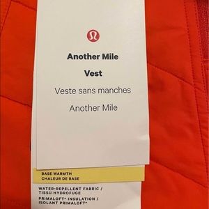 New Lululemon another mile vest size 6